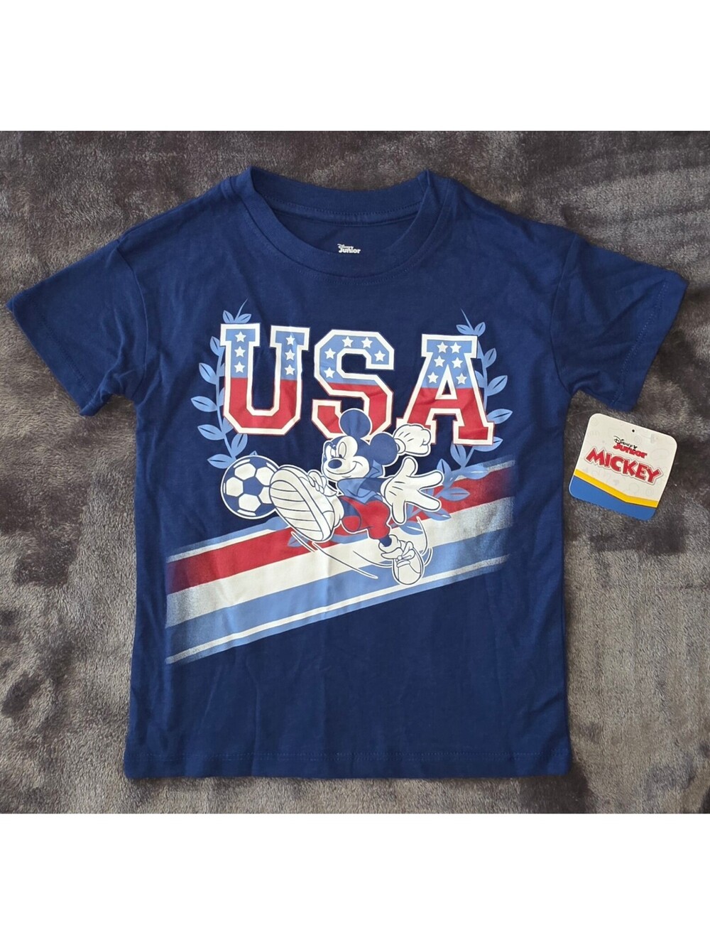 Disney Junior Mickey USA Graphic Blue T Shirt Size 3T